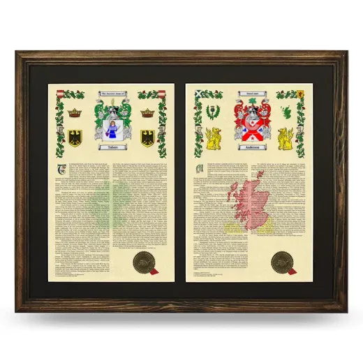 Double Armorial History Framed- Brown