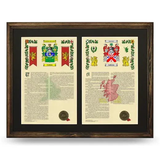 Double Armorial History Framed- Brown