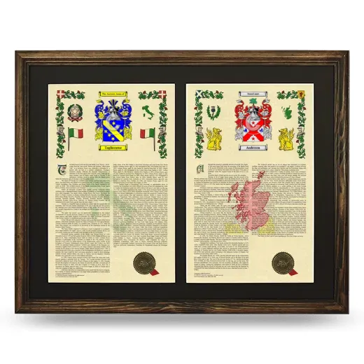 Double Armorial History Framed- Brown