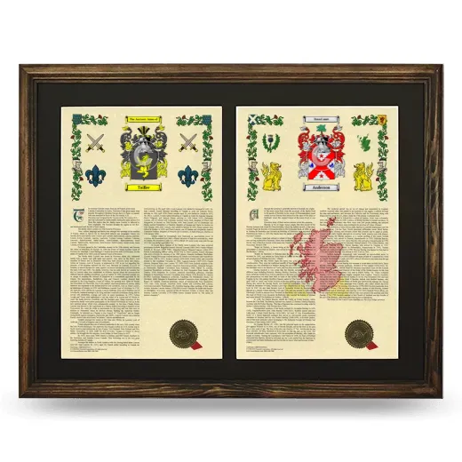 Double Armorial History Framed- Brown