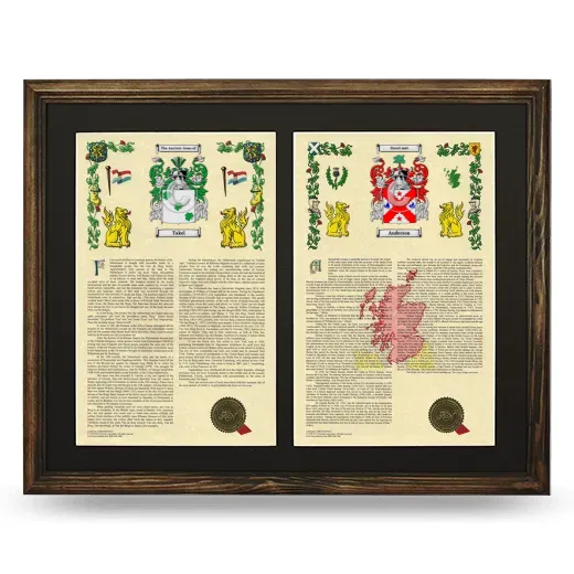 Double Armorial History Framed- Brown
