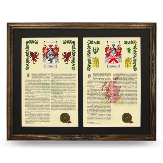 Double Armorial History Framed- Brown