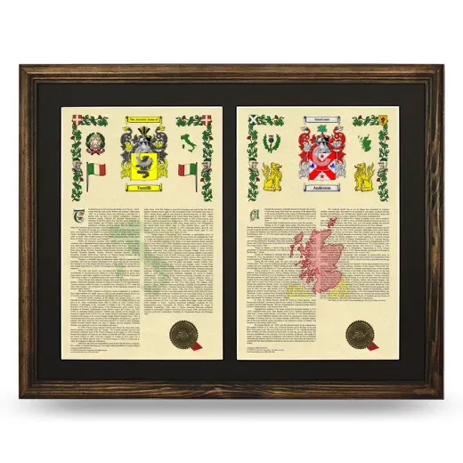 Double Armorial History Framed- Brown