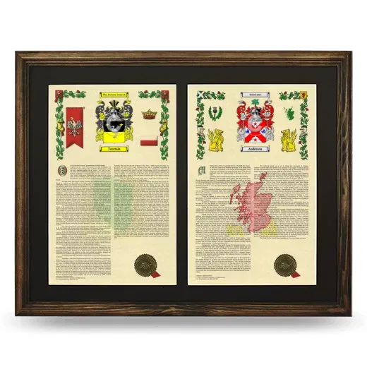 Double Armorial History Framed- Brown