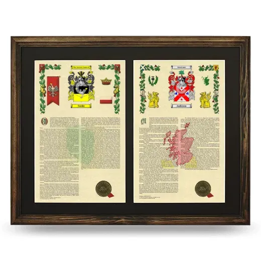 Double Armorial History Framed- Brown