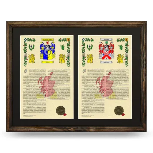 Double Armorial History Framed- Brown