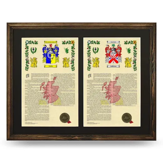 Double Armorial History Framed- Brown