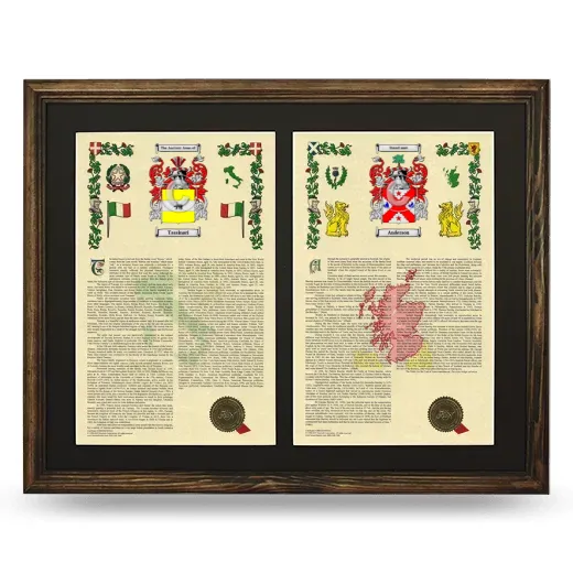 Double Armorial History Framed- Brown