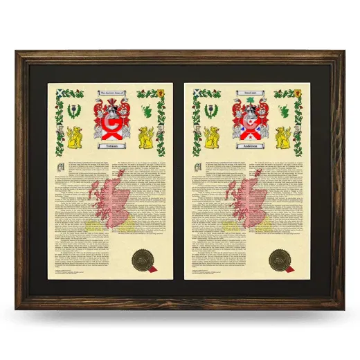Double Armorial History Framed- Brown