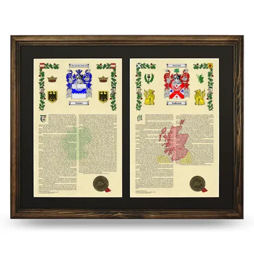 Double Armorial History Framed- Brown