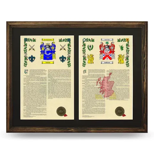 Double Armorial History Framed- Brown