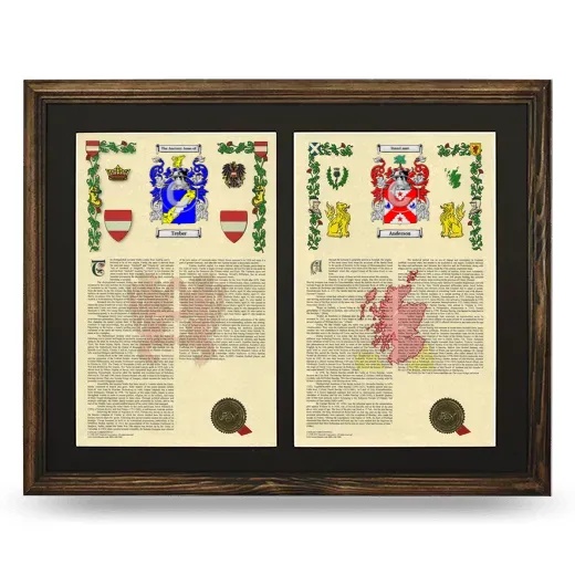 Double Armorial History Framed- Brown