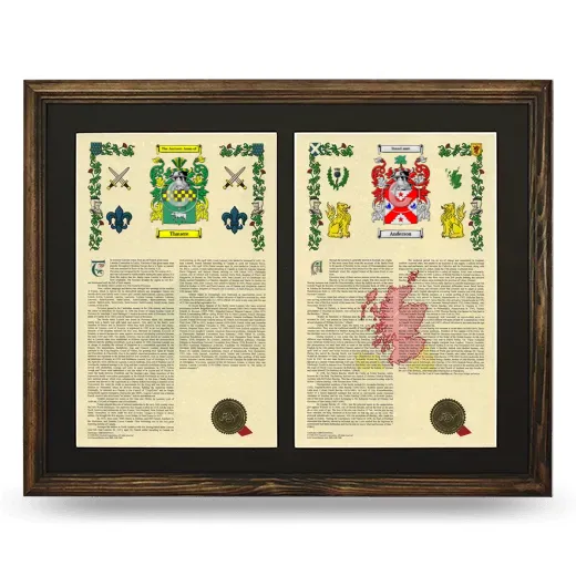 Double Armorial History Framed- Brown