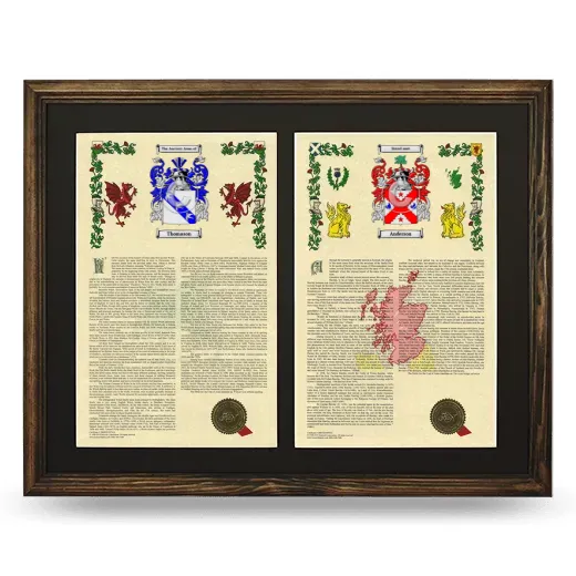 Double Armorial History Framed- Brown