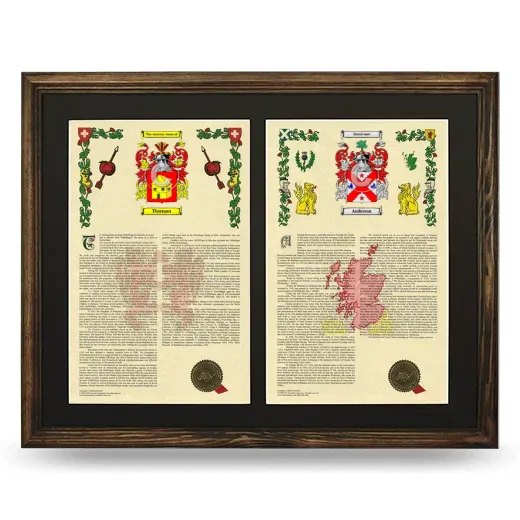 Double Armorial History Framed- Brown