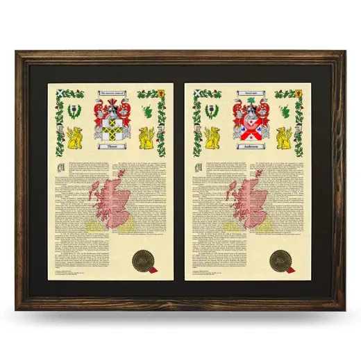 Double Armorial History Framed- Brown