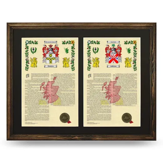 Double Armorial History Framed- Brown
