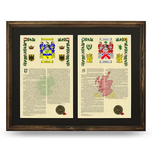 Double Armorial History Framed- Brown