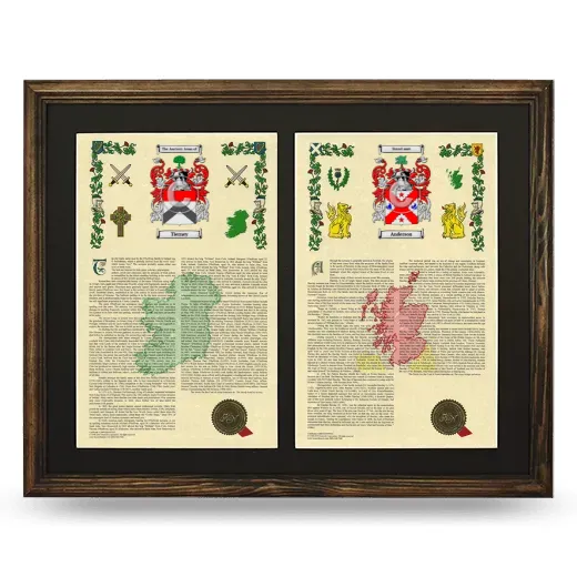 Double Armorial History Framed- Brown