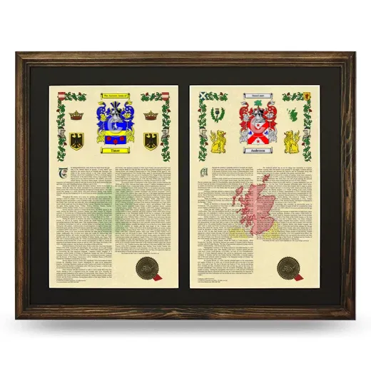 Double Armorial History Framed- Brown