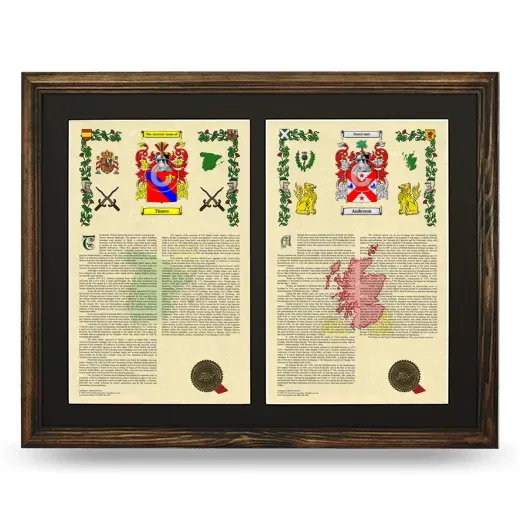 Double Armorial History Framed- Brown