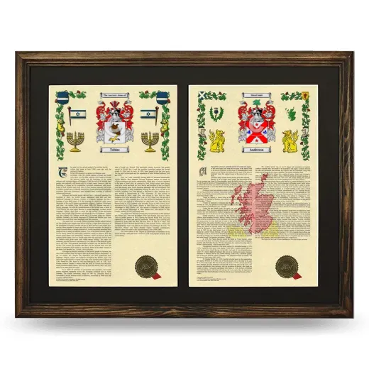 Double Armorial History Framed- Brown