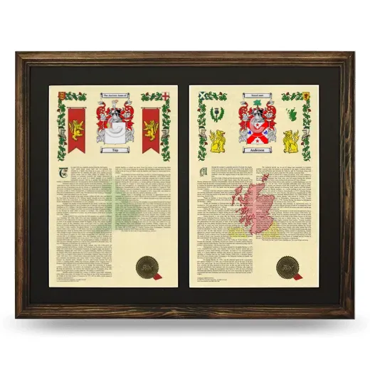 Double Armorial History Framed- Brown