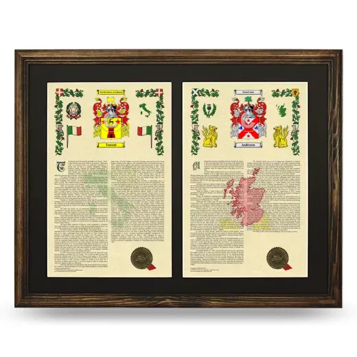 Double Armorial History Framed- Brown