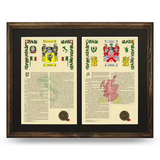 Double Armorial History Framed- Brown