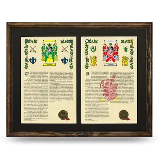 Double Armorial History Framed- Brown