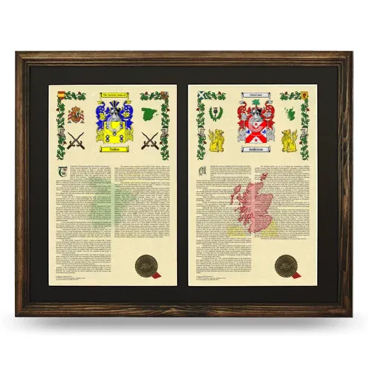 Double Armorial History Framed- Brown