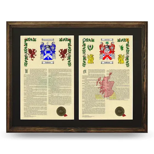 Double Armorial History Framed- Brown