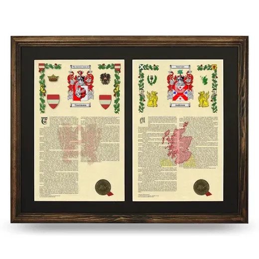Double Armorial History Framed- Brown