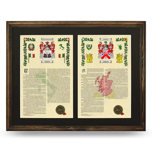 Double Armorial History Framed- Brown