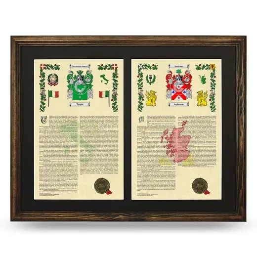 Double Armorial History Framed- Brown
