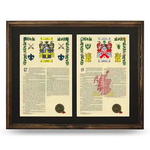 Double Armorial History Framed- Brown