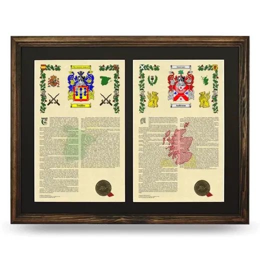 Double Armorial History Framed- Brown