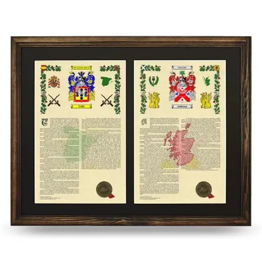 Double Armorial History Framed- Brown