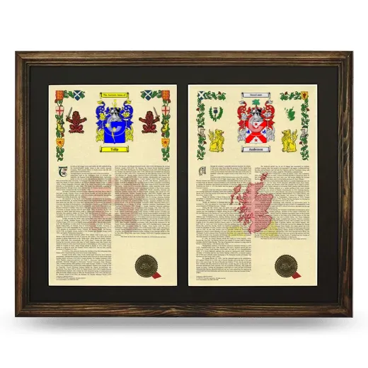 Double Armorial History Framed- Brown