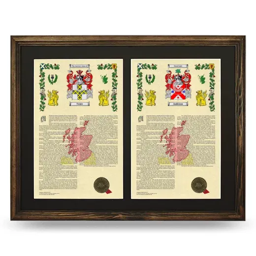 Double Armorial History Framed- Brown
