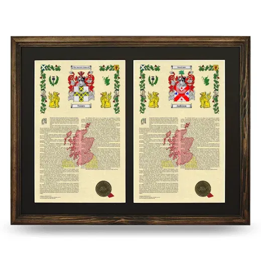 Double Armorial History Framed- Brown