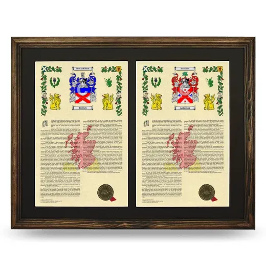 Double Armorial History Framed- Brown