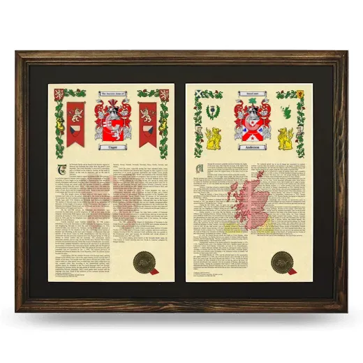 Double Armorial History Framed- Brown