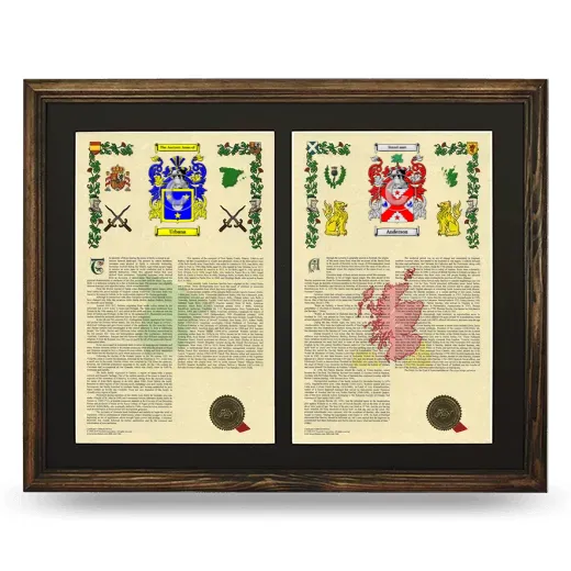 Double Armorial History Framed- Brown