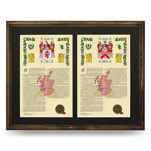 Double Armorial History Framed- Brown