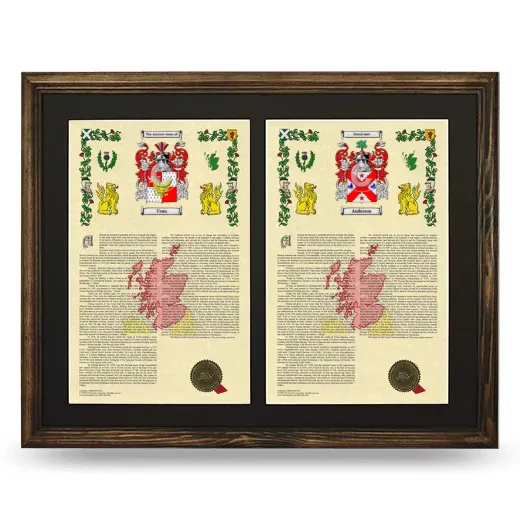 Double Armorial History Framed- Brown