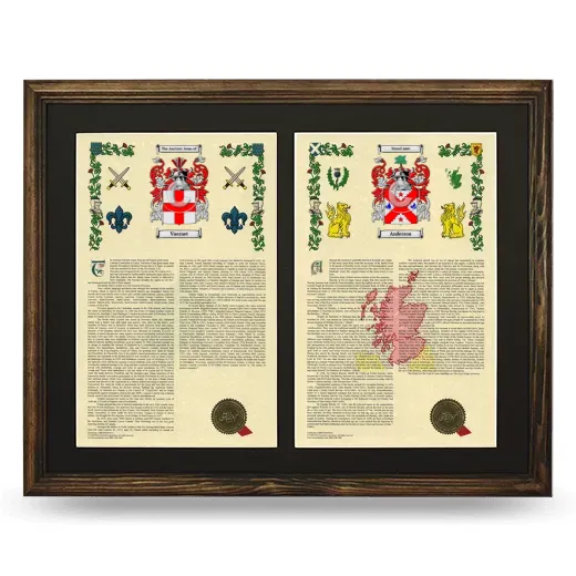 Double Armorial History Framed- Brown