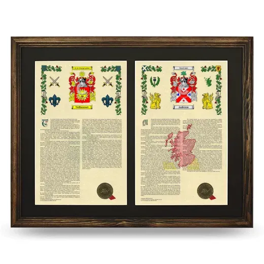 Double Armorial History Framed- Brown