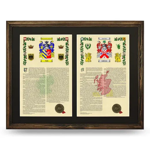 Double Armorial History Framed- Brown
