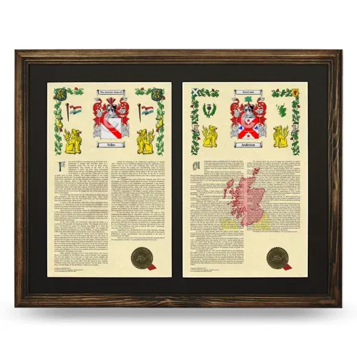 Double Armorial History Framed- Brown